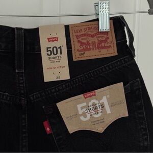 Levi's Black 501 High Rise Shorts